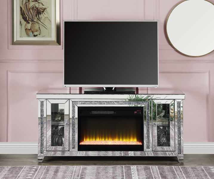 Glam fireplace deals tv stand